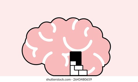 Inserir a descoberta do caminho cerebral da ilustração do estado mental