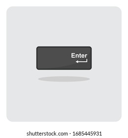 Enter Button For Computer Keyboard Or Digital Keypad, Vector Design Of Flat Icon On Isolated Background.