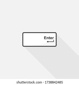 Enter Button For Computer Keyboard Or Digital Keypad, Vector Design Of Flat Icon On Isolated Background.