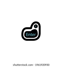 Enter button flat icon. Simple style send symbol. Logo design element. T-shirt printing. Vector for sticker.