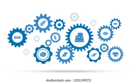 Enter button icon. From computer parts set