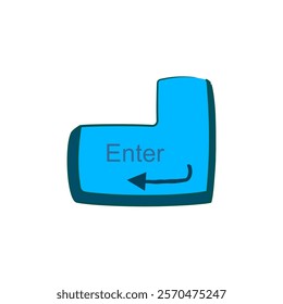 enter button icon, simple flat style, pictogram logo sign symbol vector illustration, isolated on white for mobile app
