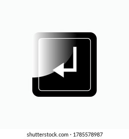 Enter Button Icon. Symbol Button in Keyboard or Keypad to Typewrite - Vector.
