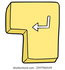 enter button illustration hand drawn isolated vector