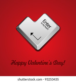 Enter Button Like Heart Valentine's Day Vector Background EPS10