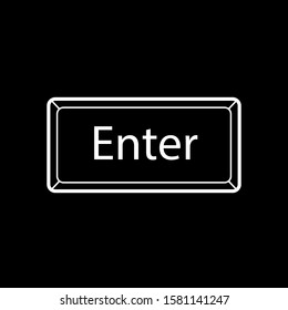 Enter button lined vector illustration. Computer input key. Keyboard navigation concept. 