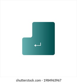 Enter button on keyboard. Transparent background. EPS 10