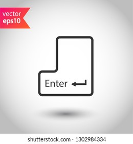 Enter button vector icon. Enter flat sign. EPS 10