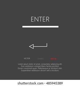Enter button web icon flat design