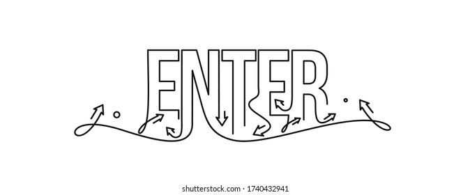 Geben Sie kalligrafische Linie art Text Shopping Poster Vektor Illustration Design.