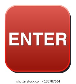 enter circular icon on white background