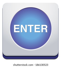 enter circular icon on white background