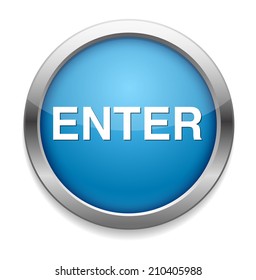enter circular icon on white background