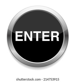 enter circular icon on white background
