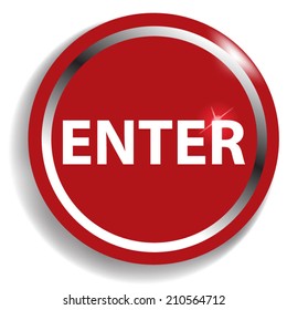 enter circular icon red on white background