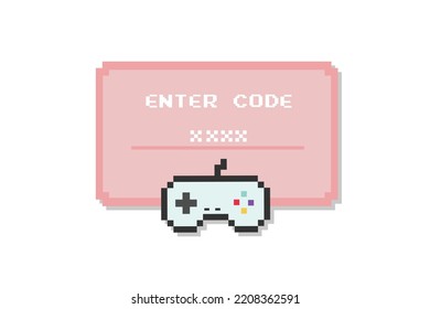 Enter Code Pixel Art,security Code,game Code.business Concept.