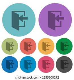 Enter darker flat icons on color round background
