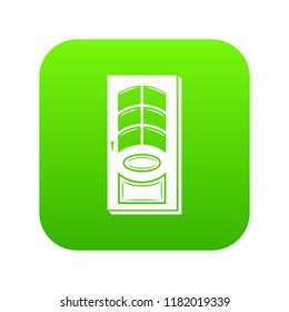 Enter door icon green vector isolated on white background