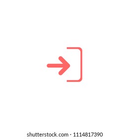 Enter door line vector icon