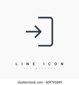 Enter Door Line Vector Icon