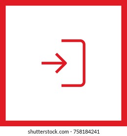 Enter door line vector icon