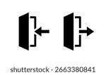Enter and exit door icon. Entry and leave symbol