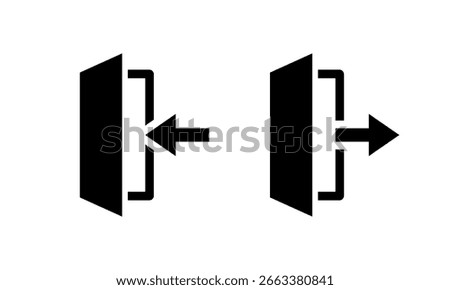 Enter and exit door icon. Entry and leave symbol