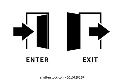 Enter and exit icon. Doorway sign. Illustration vector