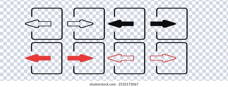 Enter and exit icon. Login logout icon.. arrow and door icon entry symbols in filled, thin line, 