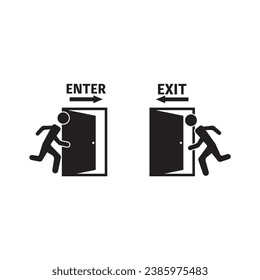 Enter And Exit Icon Vector Design.