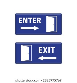 Enter And Exit Icon Vector Design.