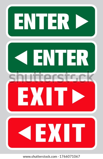 Enter Exit Sign Collection Stock Vector (Royalty Free) 1766071067 ...