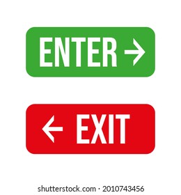 Enter and exit sign icon. Vector illustration