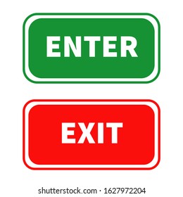 Enter and Exit Sign isolated on White