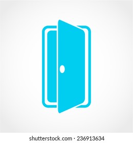 Enter or exit symbol. Internal door. Door sign Icon Isolated on White Background