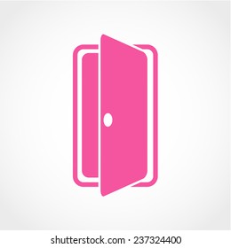Enter or exit symbol. Internal door. Door sign Icon Isolated on White Background