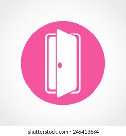 Enter or exit symbol. Internal door. Door sign Icon Isolated on White Background