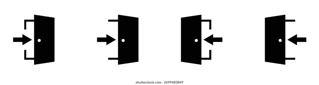 Entrar e sair do conjunto de ícones de vetor