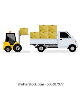 Enter forklift truck vector.