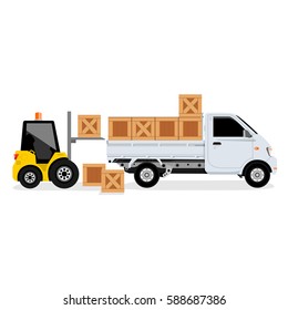 Enter forklift truck vector.