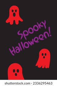 Enter the ghostly realm of Halloween! This haunting banner features spooky ghosts and the words 'Happy Halloween.'