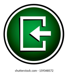 Enter- green round icon