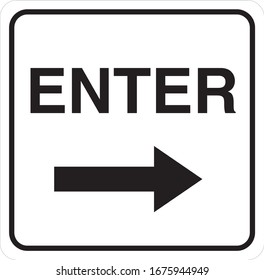 Enter here rectangle sign board 