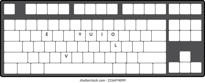 Enter "I love you" on the keyboard, Vector illustration, Valentine's Day, Birthday