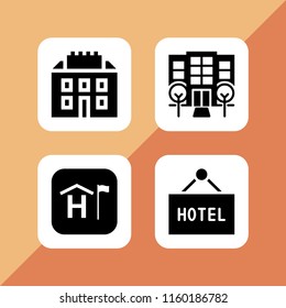 enter icon. 4 enter set with hotel vector icons for web and mobile app