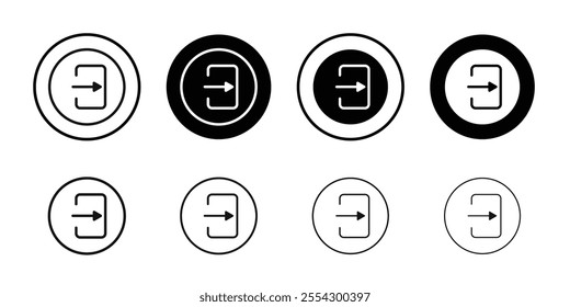 Enter icon Black and white outline vector