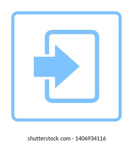 Enter Icon. Blue Frame Design. Vector Illustration.