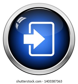 Geben Sie das Symbol ein. Glossy Button Design. Vektorgrafik.
