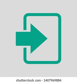 Enter Icon. Green on Gray Background. Vector Illustration.