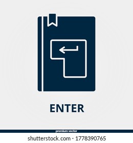 enter icon, premium filled enter icon.
